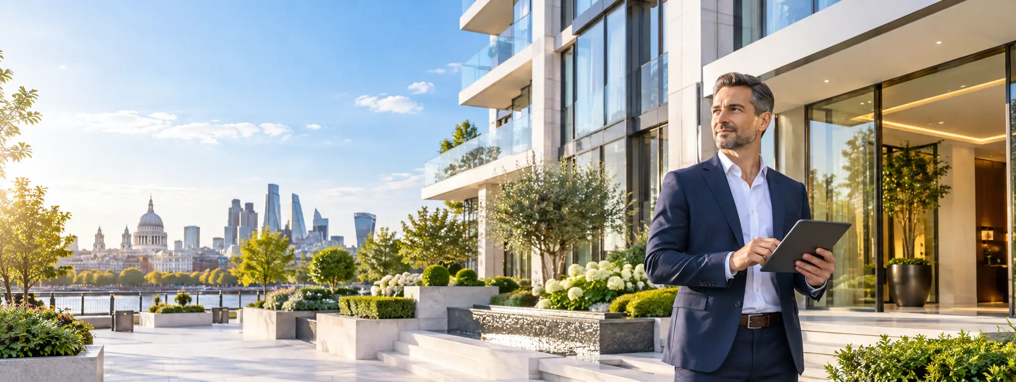 KFS property professional at a modern London development